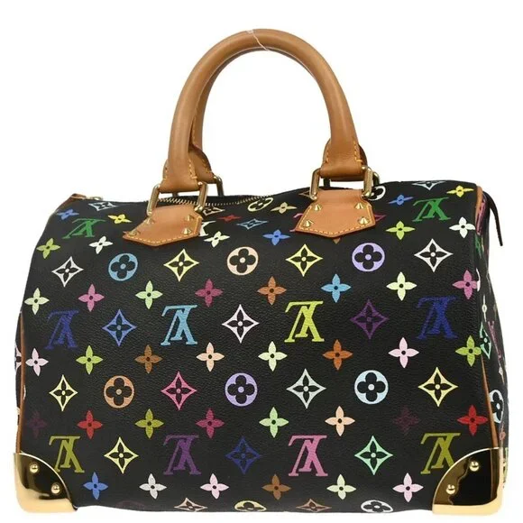 Louis Vuitton Black Monogram Multicolor Speedy 30 Handbag M92642 SD1004 135452 - Picture 2 of 10
